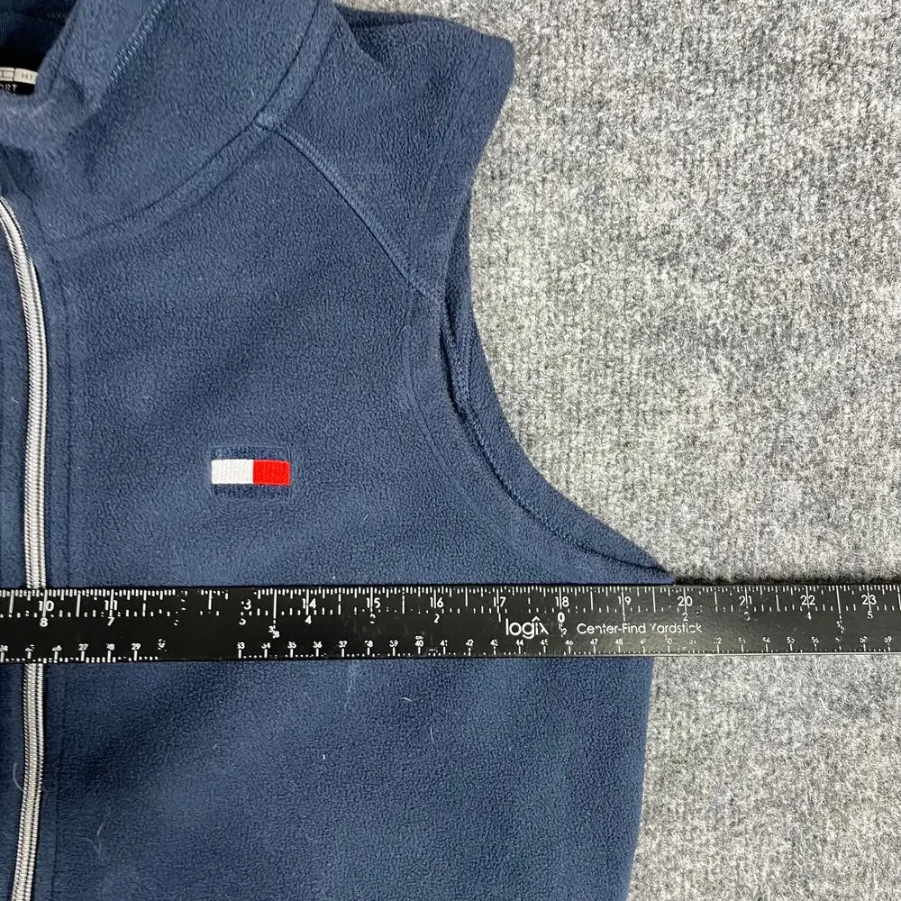 Tommy Hilfiger Vest Mens Size M Navy‎ Full Zip Fleece Lightweight Casual Logo